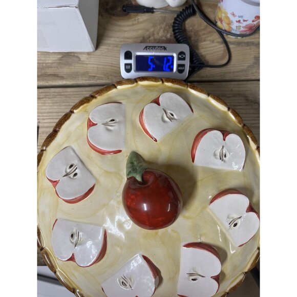 VTG Over and Back Apple Pie 10 Inch Fall Decor Thanksgiving Pie Dessert READ - Picture 12 of 13